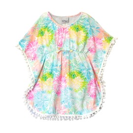 Flap Happy Girls' UPF 50+ Kaia Beach Swim Cover-Up, Hibiscus Blooms
