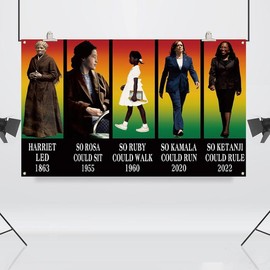 Vohado Black History Month Decorations Photo Booth Backdrop Afro African American Heritage Famous People School Classroom Bulletin Board Decor (5.9×3.6Ft) Vohado - Size: 7×5Ft