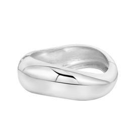 MILAKOO Chunky Bangle Irregular Minimalist Women's Bracelet Trendy Hinge Wide Thick Wrist Cuff, Zinc, No gemstone