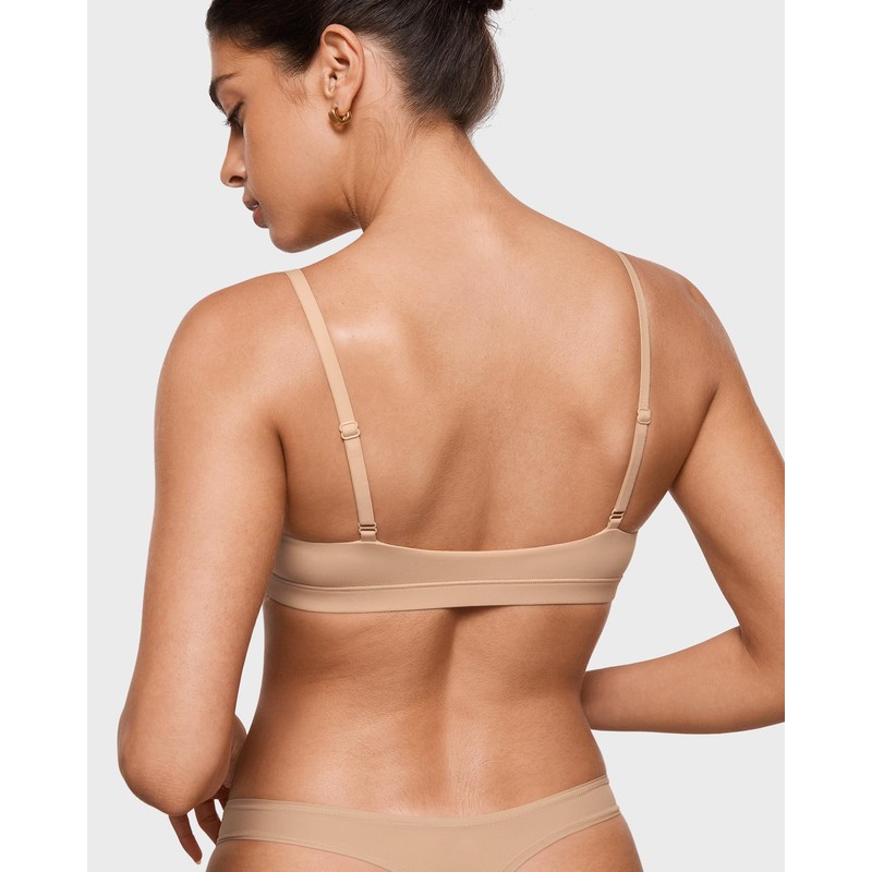 INLYRIC Brasier de triángulo sin Varillas para Mujer Plunge sin