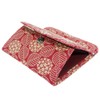 印傳屋 印伝 薄い財布 ホック式小銭入れ 1208 小銭入G 赤地鹿革白漆 あじさい柄 9.7cm×10.5cm×1.5cm ボックス型コインポケット
