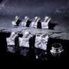 Ruifan Gauges For Ears ASTM F136 Titanium Square Clear CZ