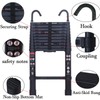 Black Telescopic Aluminum Ladder, 6.2M/20.3FT Telescopic Extension Ladder with Detachable