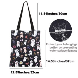 MYSOMY Maltese Tote Bag Maltese Mom Gifts Maltese Dog Shoulder Bag Maltese Owner Gifts Maltese Merch (WhiteDog UK2)