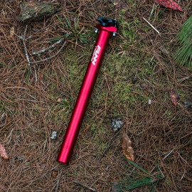 Funn Crossfire Bike Seat Post, Length 400mm, Diameter 30.9mm, Aluminum Alloy AL6061, 3D Forged, One Piece Head and Shaft (Blast Red)