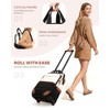 Rolling Puffer Backpack for Women, Travel Backpack with Wheels, 16