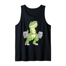 Dinosaur Gym Weightlifting T-Rex Fitness Workout Deadlift Tank Top