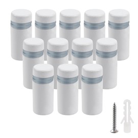 WDONAY 12PCS Stainless Steel Standoff Screws, Advertising Nail for Acrylic, Mounting Hardware Sign Nail for Hanging Acrylic Picture Frame(White, 0.98"× 0.47")