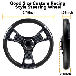MOSNAI 13.7'' 350mm Golf Steering Wheel, Racing Cart Fit Club Car DS and Precedent,Yamaha EZGO RXV & TXT Golf Cart Steering Wheel Style 11