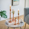 Portavelas cónicos de ámbar Glasseam: juego de 4 elegantes portavelas