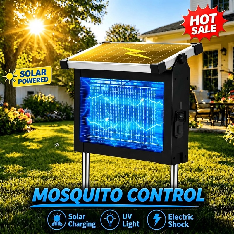 Solar Bug Zapper for Outdoor Use – 4500V Waterproof Mosquito