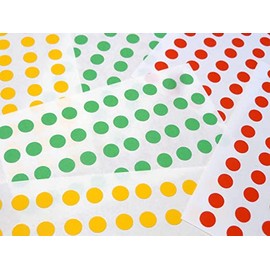 Small Round 6mm (0.2") Red Yellow & Green Circular Coloured Sticky Labels, Colour Code Stickers (240)
