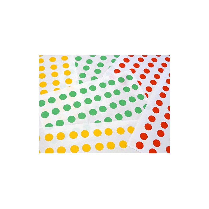 Small Round 6mm (0.2") Red Yellow & Green Circular Coloured