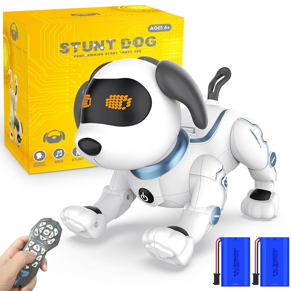 Cane Robot con Telecomando, Cane Robot Intelligente Programmabile cantare, danza, interattivo, vocale, robot cani regalo di Natale per Bambini, Ragazzi e Ragazze