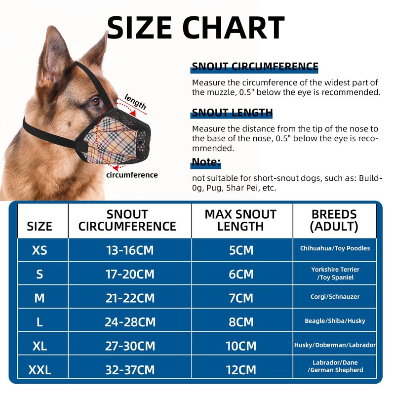 PET'S HUB Breathable Mesh Dog Muzzle, Ideal For Longer Nosed