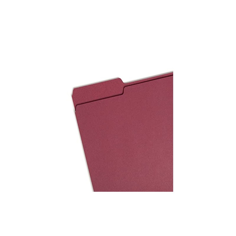 Smead File Folders 1/3 Cut Single-Ply Tab Maroon (100) De