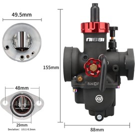 NIBBI 26 mm PE Carburettor, Flange Motorcycle Engine Carburettor Systems, with Carburettor Nozzle for 150cc-200cc ATV Dirt Bike