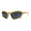 Trendy Iconic 90s Wrap Around Sport Plastic Sunglasses Gold Black