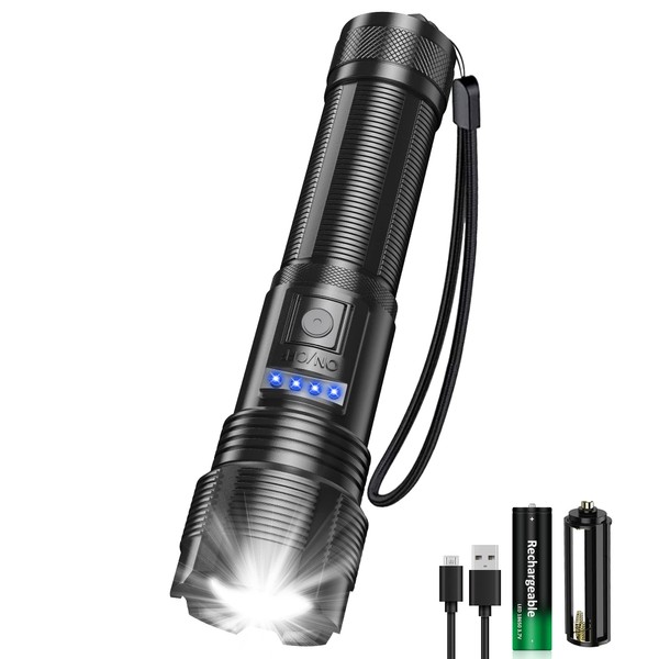 iToncs Torch LED Rechargeable Bright Torch XHP50, Alloy Tactical Torch,