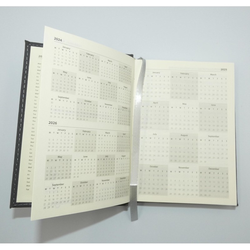 2025 Diary A5 Day to Page Diary Grey Colour Fashion