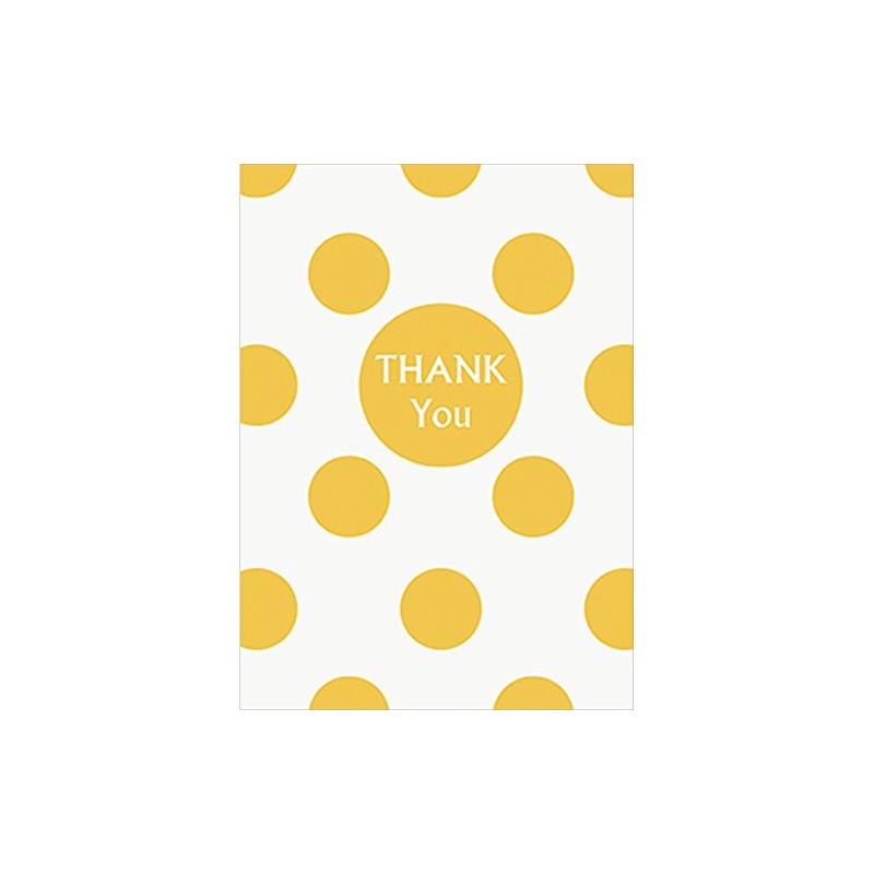 Polka Dot Thank You Note Cards, Yellow, 8 Count