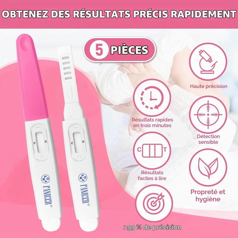 Pack of 5 Early Tests, Pregnancy Tests, High Sensitivity, Urine