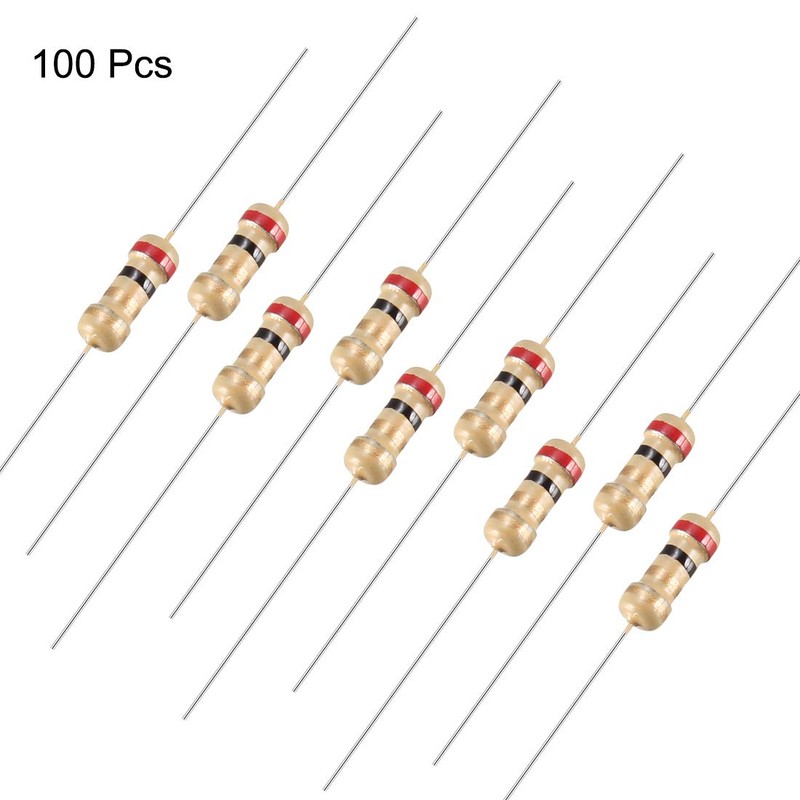 Sourcingmap 100Pcs 2 Ohm Resistor, 1/4W 5% Tolerance Carbon Film