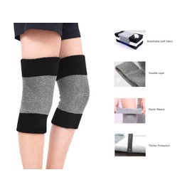 Winter Soft Thermal Knee Braces Leg Warmers Cozy Warm Skiing Cycling Camping Runing Arthritis Tendonitis Knee Pads Leg Sleeves Support Protector for Men Women
