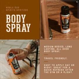 18.21 Man Made Men’s Spirits Spritzer Noble Oud, 3.4 oz. - Long-Lasting All Over Body Spray with Masculine Aromatics - Gifts for Him