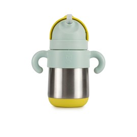 Meroware [MATT Thermo Bottle (Yellow/Mint)] Stainless Steel Straw Water Bottle for Kids to Keep at the Optimal Temperature Anytime, For Toddlers
