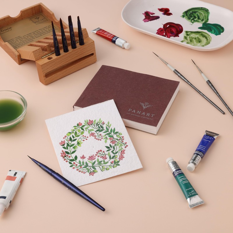 Pan Art Watercolour Brush Set No. 04-08 in Wooden Box