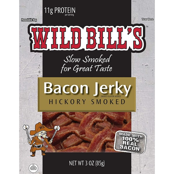 Wild Bill’s Hickory Smoked Bacon Jerky 3 Ounce Pack (3 count)