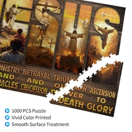 Christian Jesus Puzzles for Adults 1000 Pieces, Religious Inspirational Scripture Jigsaw Puzzles, Bible Faith Catholic Cross Puzzle Jesus Puzzle Christian Puzzles Christian Games for Adults