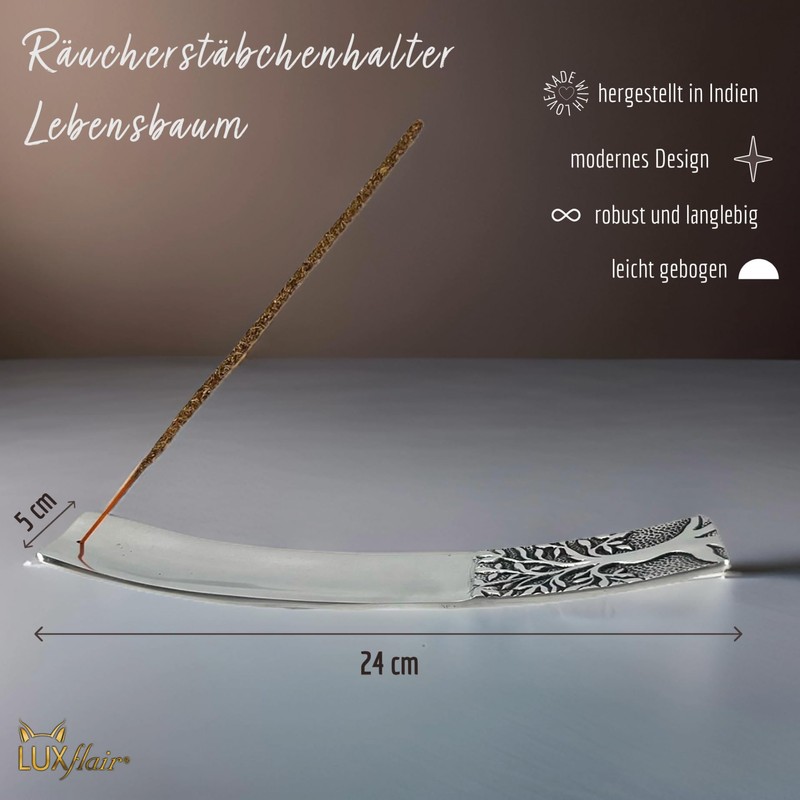 Luxflair Metal Incense Stick Holder with Tree of Life -
