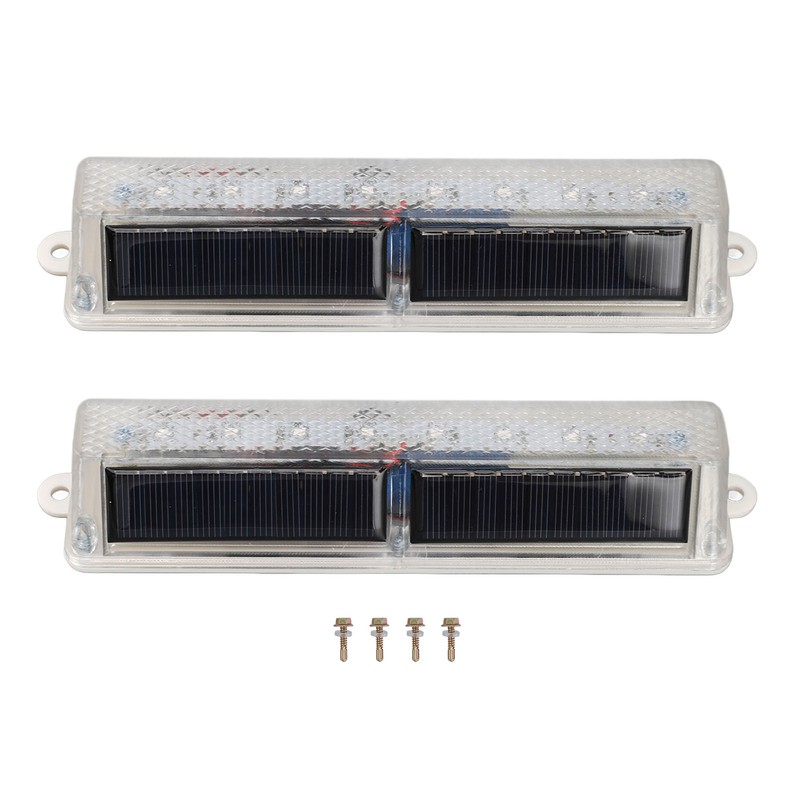 2 PCS Light Control Solar Warning Lights with 8 LED