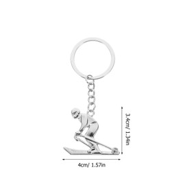 Pack of 15 Ski Keyrings, Snowboard Keys, Ski Charm Keyring, Skier Decoration, Ski Accessories, Ski Athletes Pendant Key Accessories WRITWAA, silver