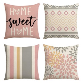 Set of 4 Sofa Cushion Covers, Printed Decorative Throw Cushion Covers, Summer Decorative Cushion Covers for Indoor, Cushion Covers for Outdoor Use