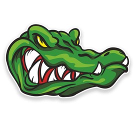 2 x 10cm Crocodile Alligator Vinyl Sticker Laptop Helmet Car Bike Skate #9197 (10cm Wide x 6cm High)