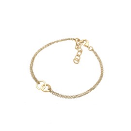 Elli Women's 925 Sterling Silver Gold Plated Xilion Cut Bracelet of Length 17 cm