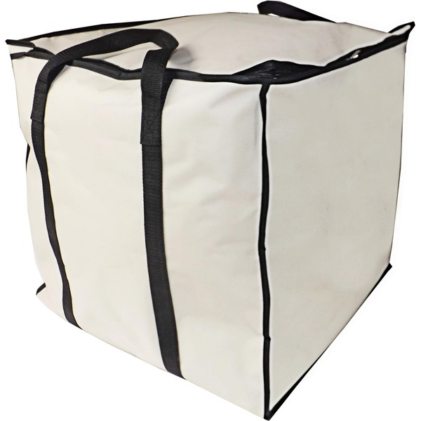 Neusu Bedding Storage Bag With Zips - 100 Litres 47x47x47cm - Storage Cube Chest for Duvets, Quilts, Clothing, Caravan Bedding - Beige