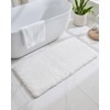 Disolla White Bathroom Rugs 24x48 Non Slip Fluffy Bath Mat