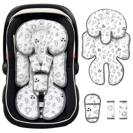 Zdbdbd Infant Car Seat Insert, Reversible Newborn Carseat Insert Head Body Support with Strap Covers, Baby Car Seat Cushion Insert for Stroller, Baby Swing, Rocker, Bassinets, Pushchair
