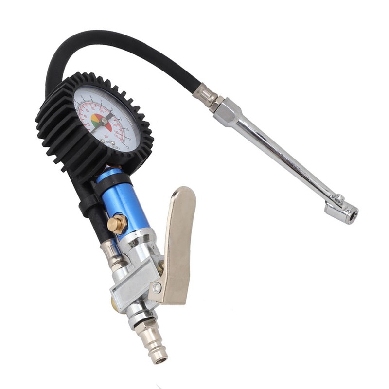 12 Bar Self clamping Tire Inflator with Air Pressure Gauge