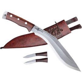 QT Gurkha Afghan Kukri Knife Afghan Fixed Blade 11 IN Carbon Steel Khukuri Sheath & 2 Knives Handmade In Nepal