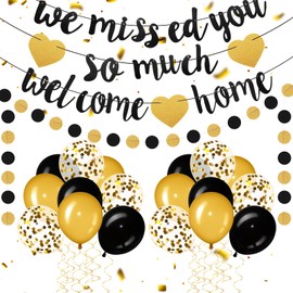 Navy Blue Silver Welcome Home We Missed You Decoration Kit