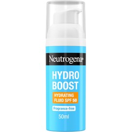 Neutrogena Hydro Boost Hydrating Face Fluid SPF 50, with Hyaluronic Acid, Pro-Vitamin B5 and Niacinamide, Broad Spectrum for Dry Skin, 50ml