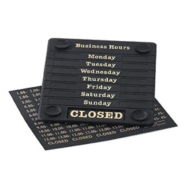 Beaumont DL226 Door Sign - Open/Closed Business Shop Window 207X162X7mm, Black