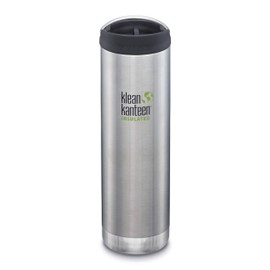 Klean Kanteen TK Wide Kanteens Vacuum Insulated 2019 (20oz (591ml), Brushed Stainless (Cafe Cap))
