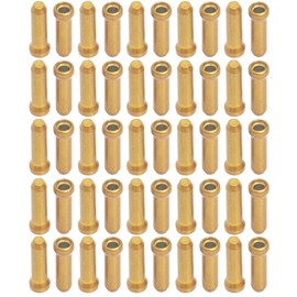 50pcs Audio Fan Shift Brake Wire End Caps Inner End Caps Aluminum Road Mountain MTB Cross Bike Gold