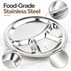 4-Grid Stainless Steel Serving Plate 32cm – Polished Divided Dinner